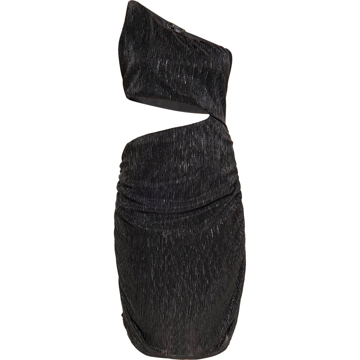 Asymmetrisches Metallic-Minikleid mit Ausschnitt