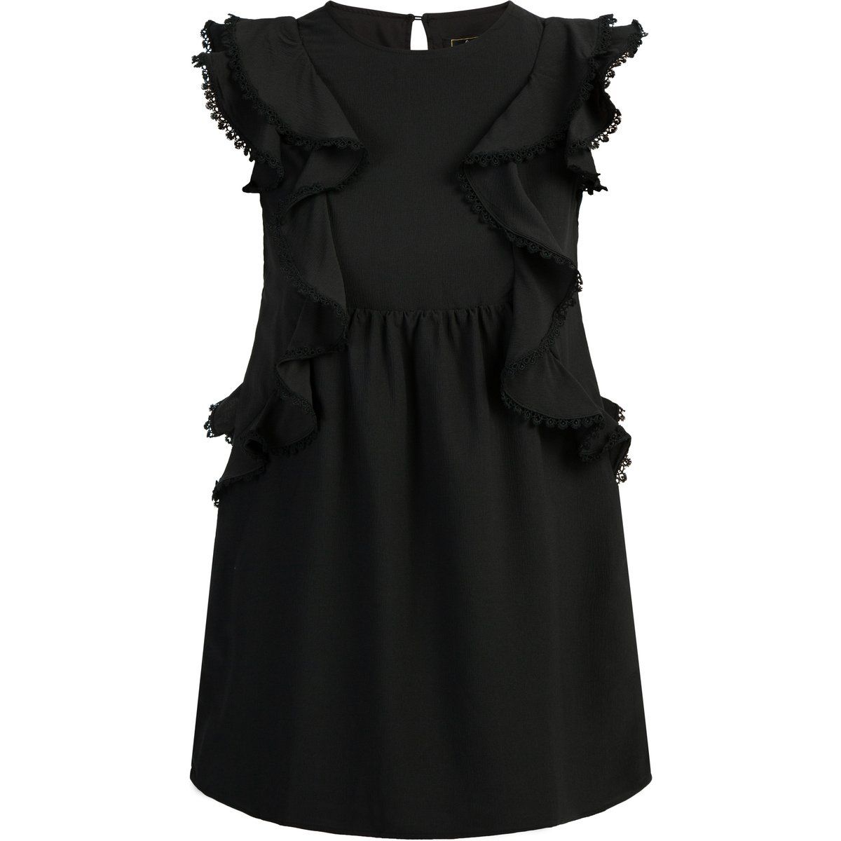 Minikleid mit Rüschen und Spitze