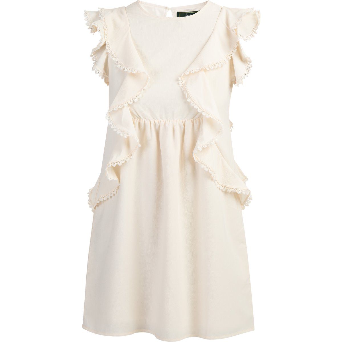 Rüschen-Minikleid mit Spitzenbesatz
