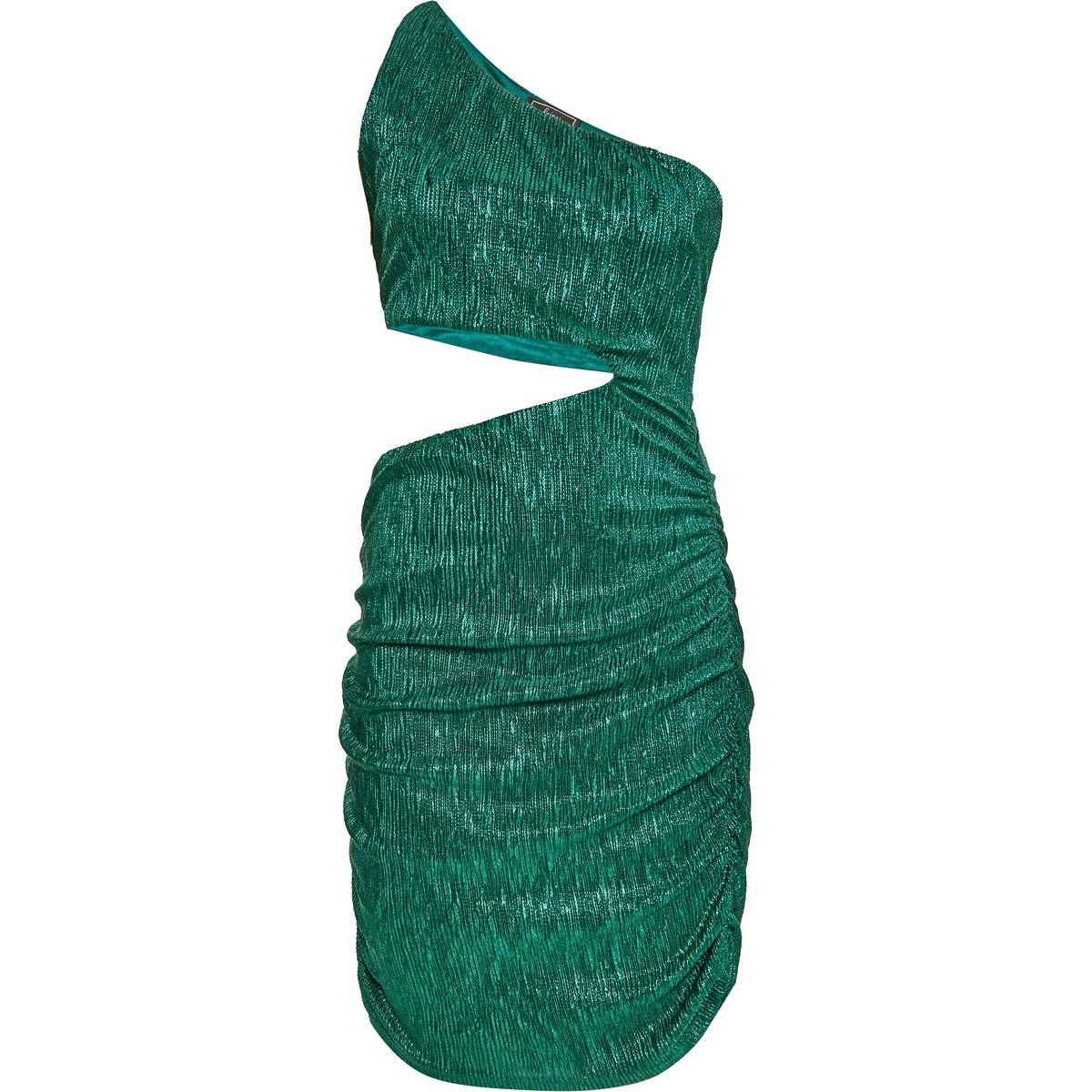 Raffiniertes Metallic Minikleid mit One-Shoulder