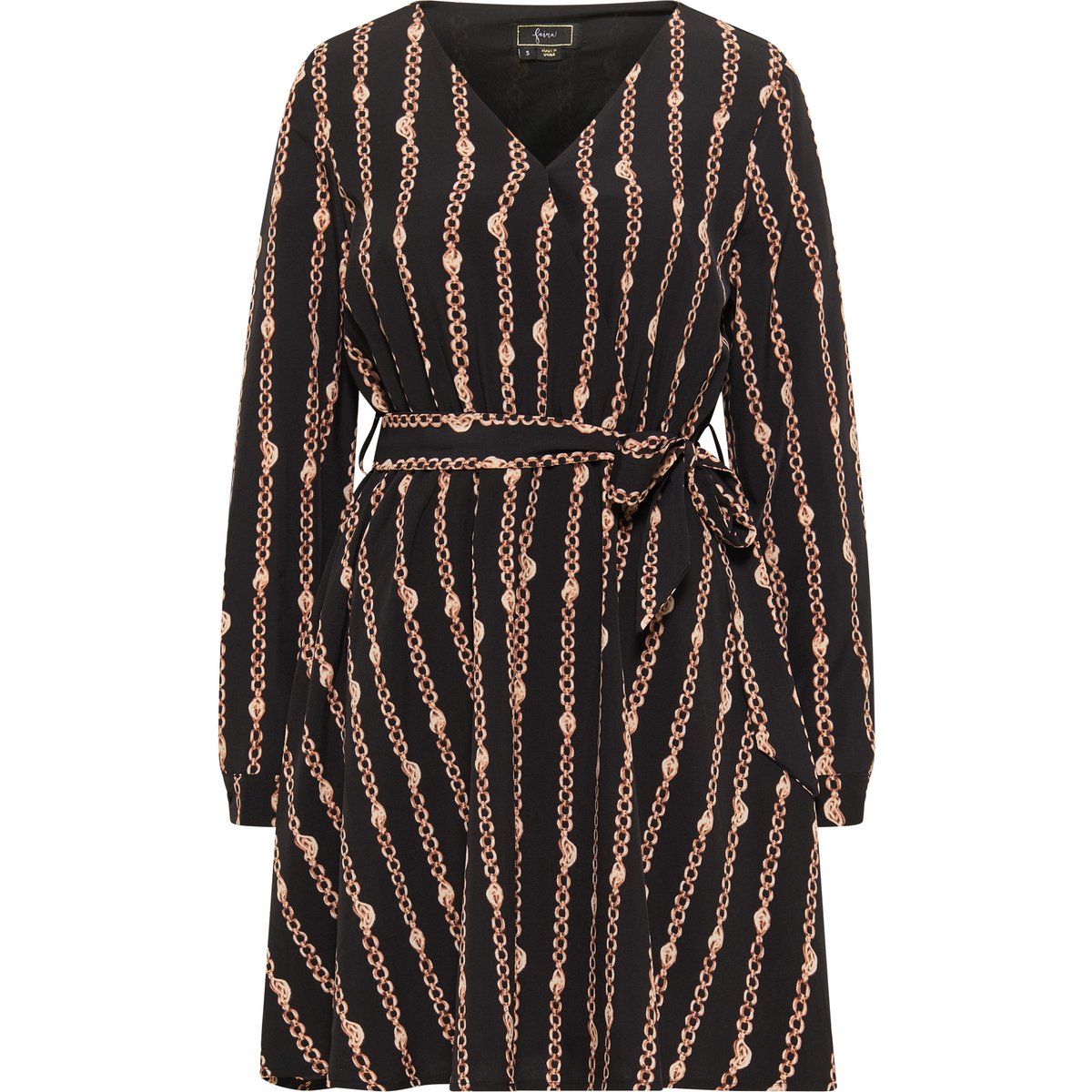 Midi-Wickelkleid mit Kettenprint