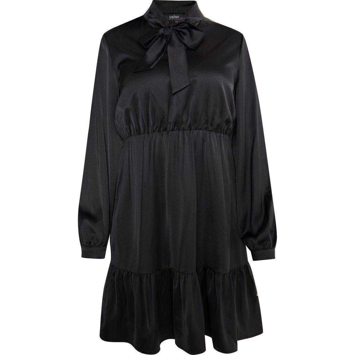 Satin-Midikleid mit Schluppenkragen