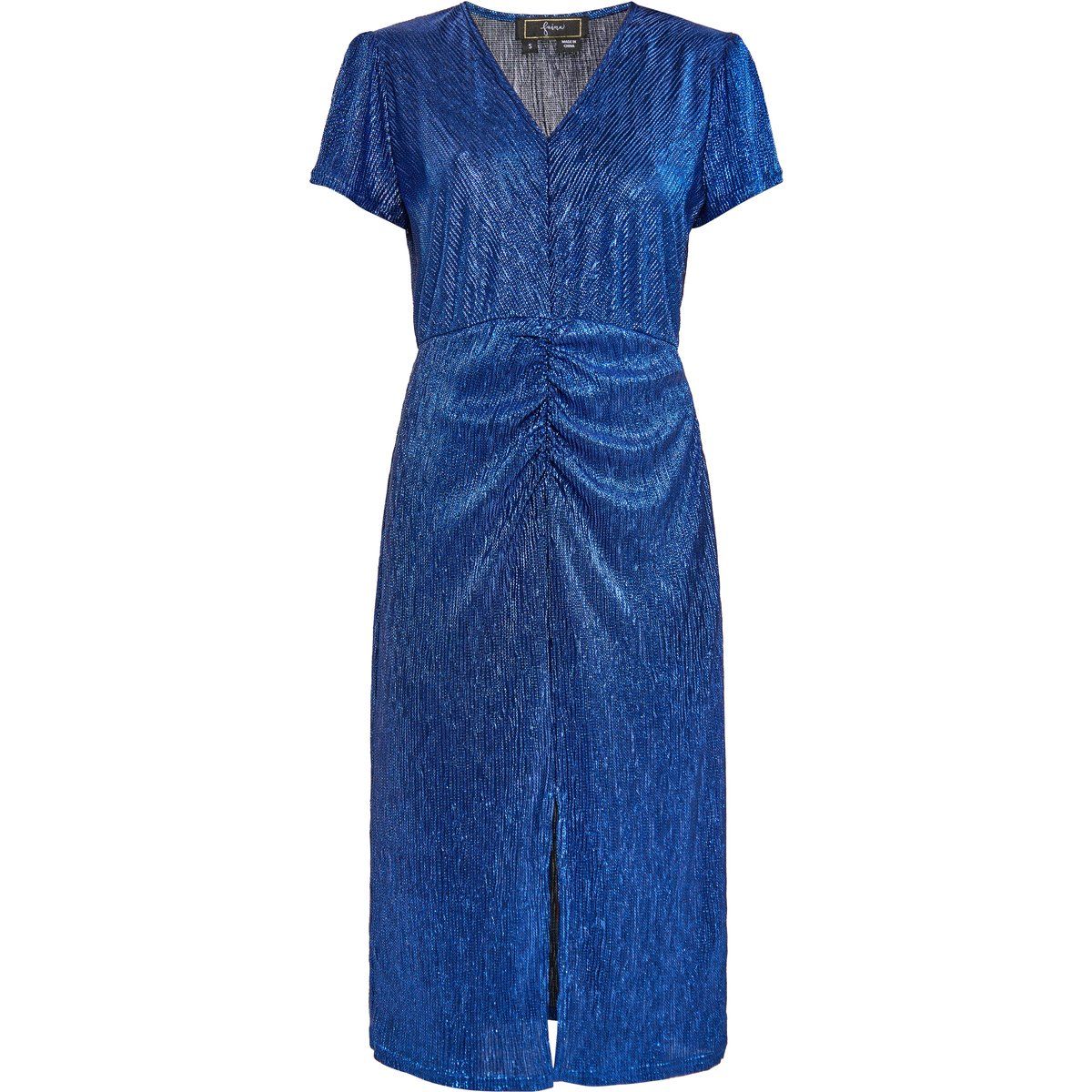 Schimmerndes Midikleid mit Raffungen