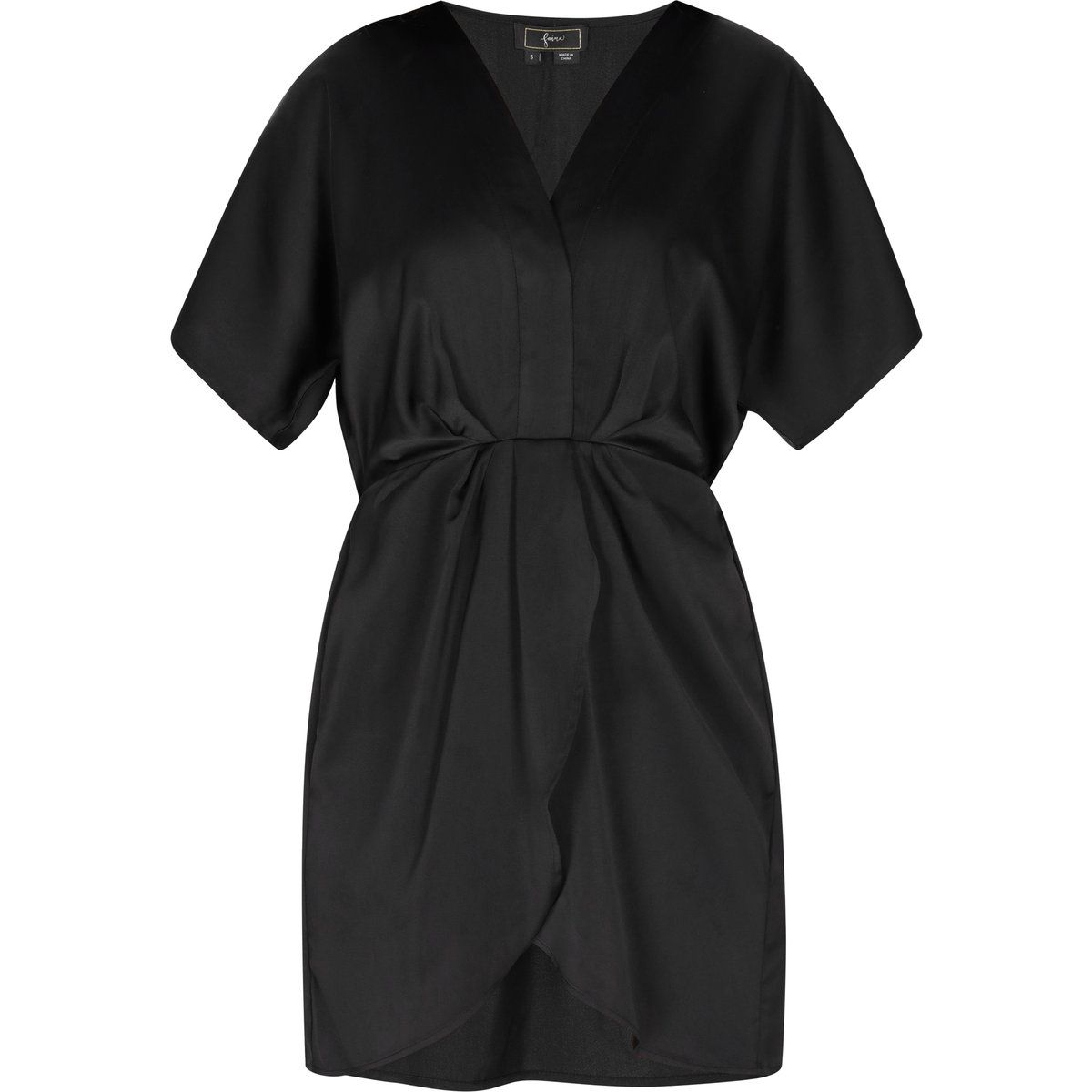 Elegantes Satinkleid mit Taillenraffung