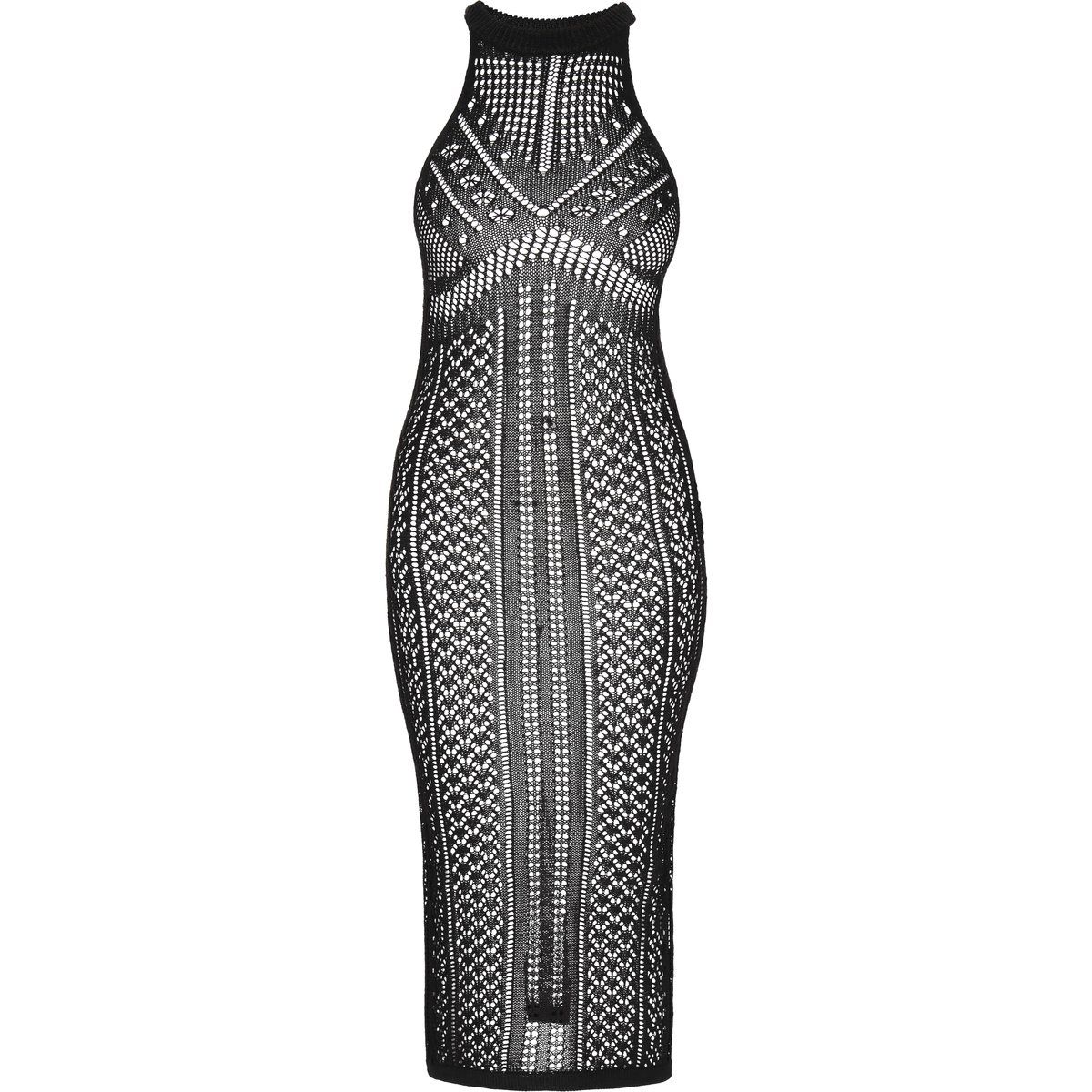 Aufwendiges Häkel-Midi-Kleid im Boho-Stil
