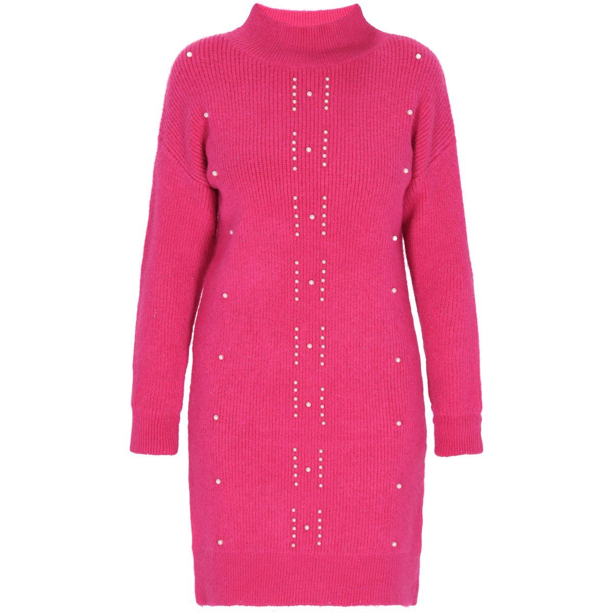 Elegantes Strickkleid mit Perlenverzierung
