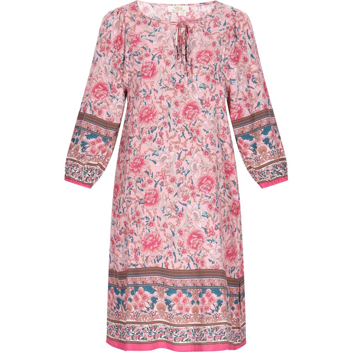 Boho-Midi-Tunikakleid mit Blumenmuster