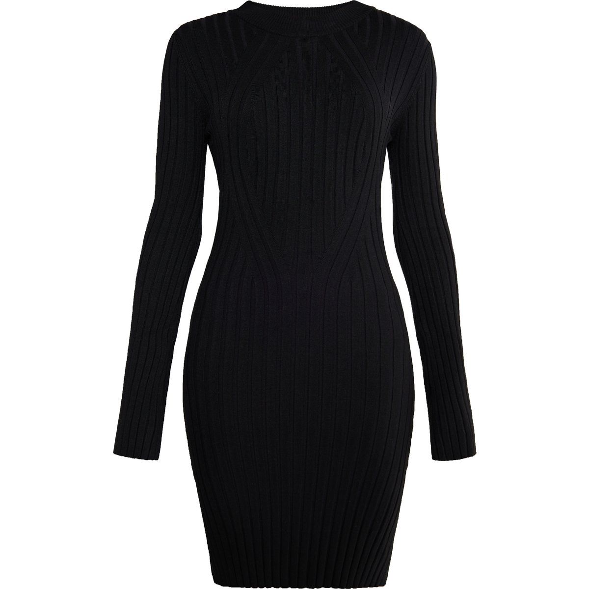 Geripptes Slim-Fit Strickkleid