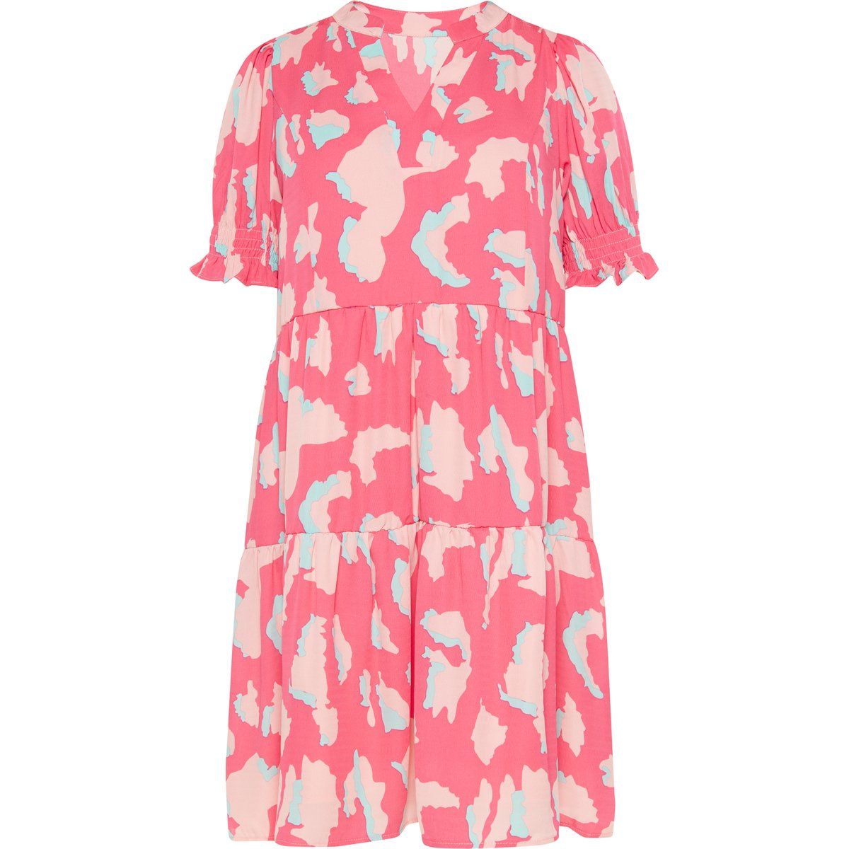 Gestuftes Minikleid mit abstraktem Print