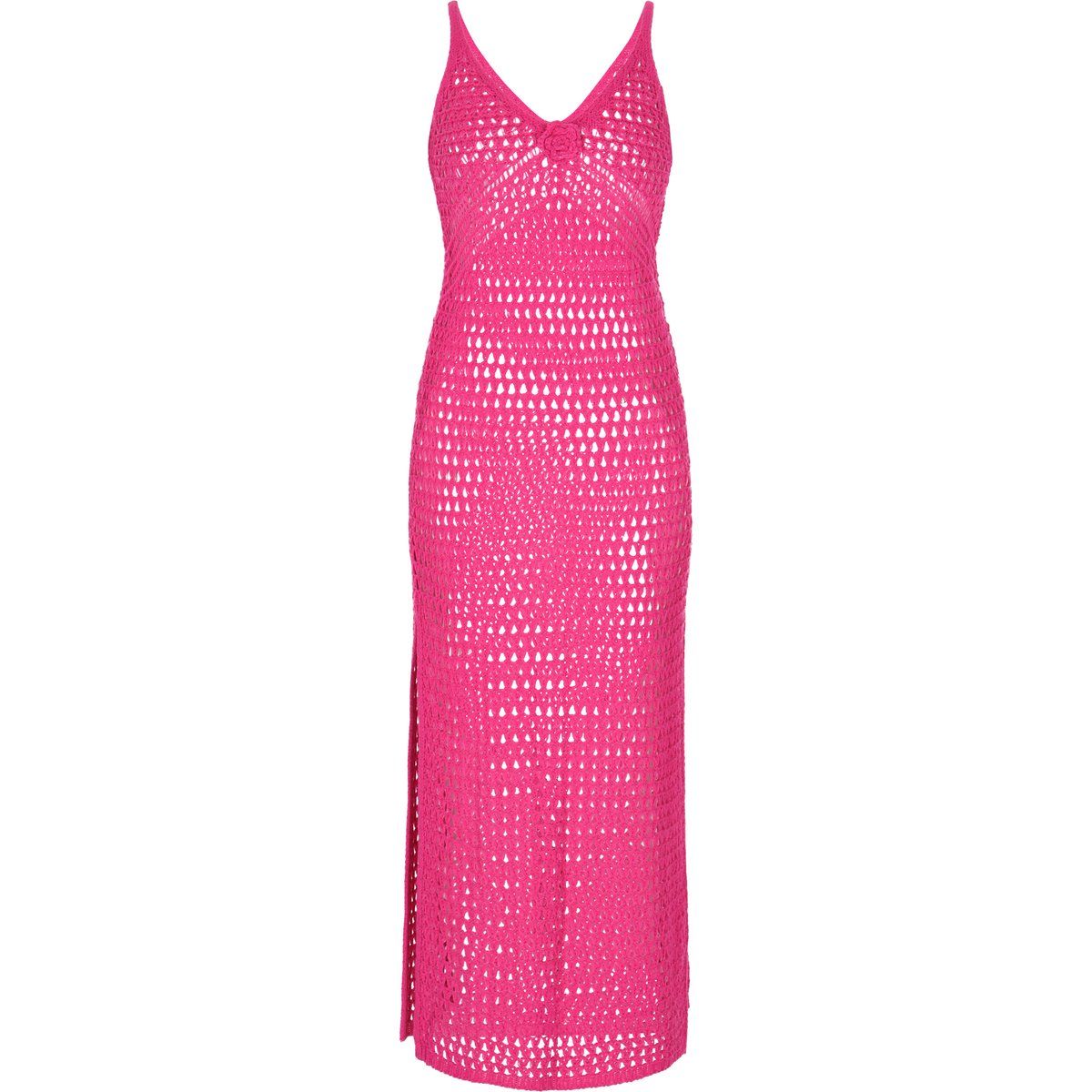 Boho Häkel-Midikleid mit Blumendetail
