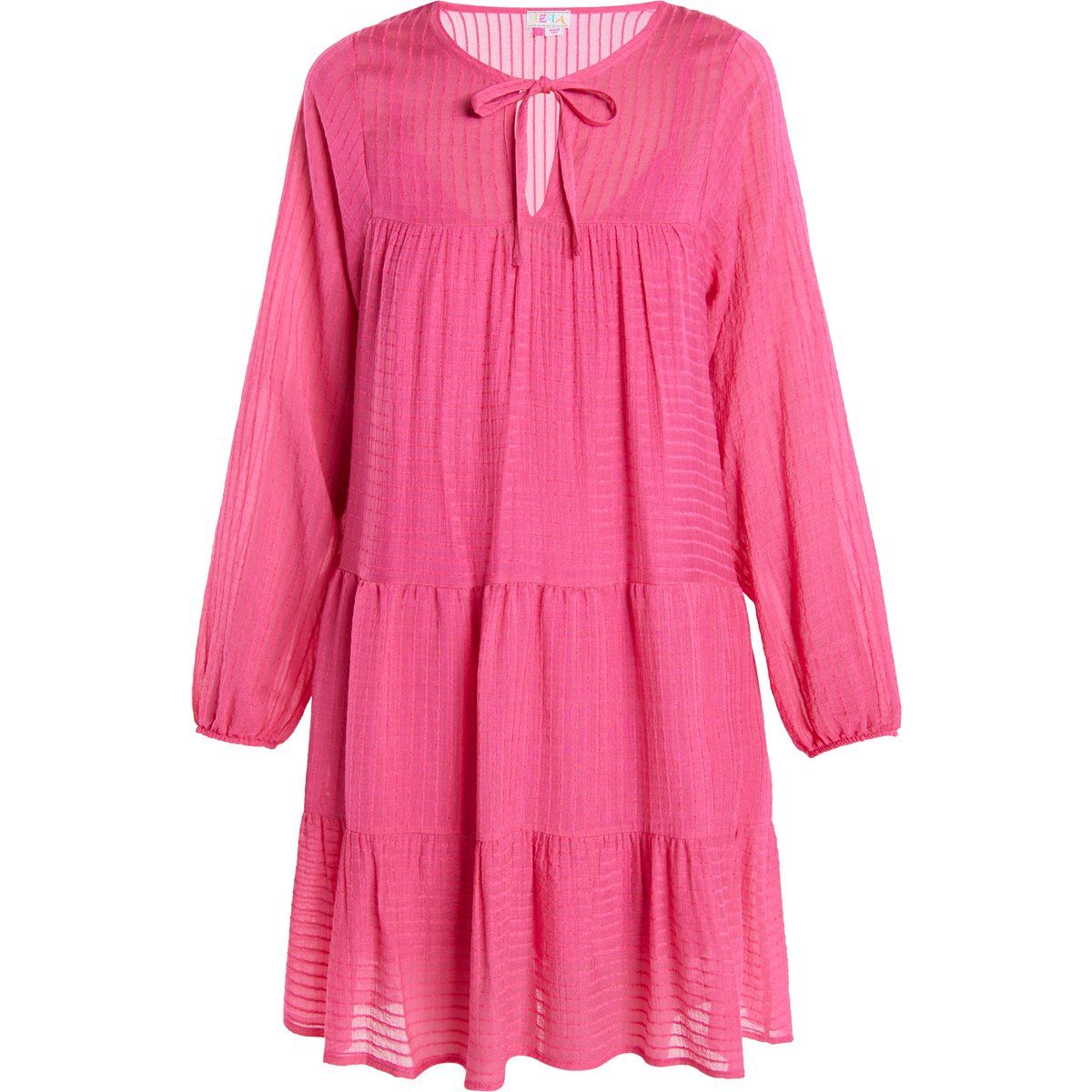 Gestreiftes Stufen-Midikleid für Damen