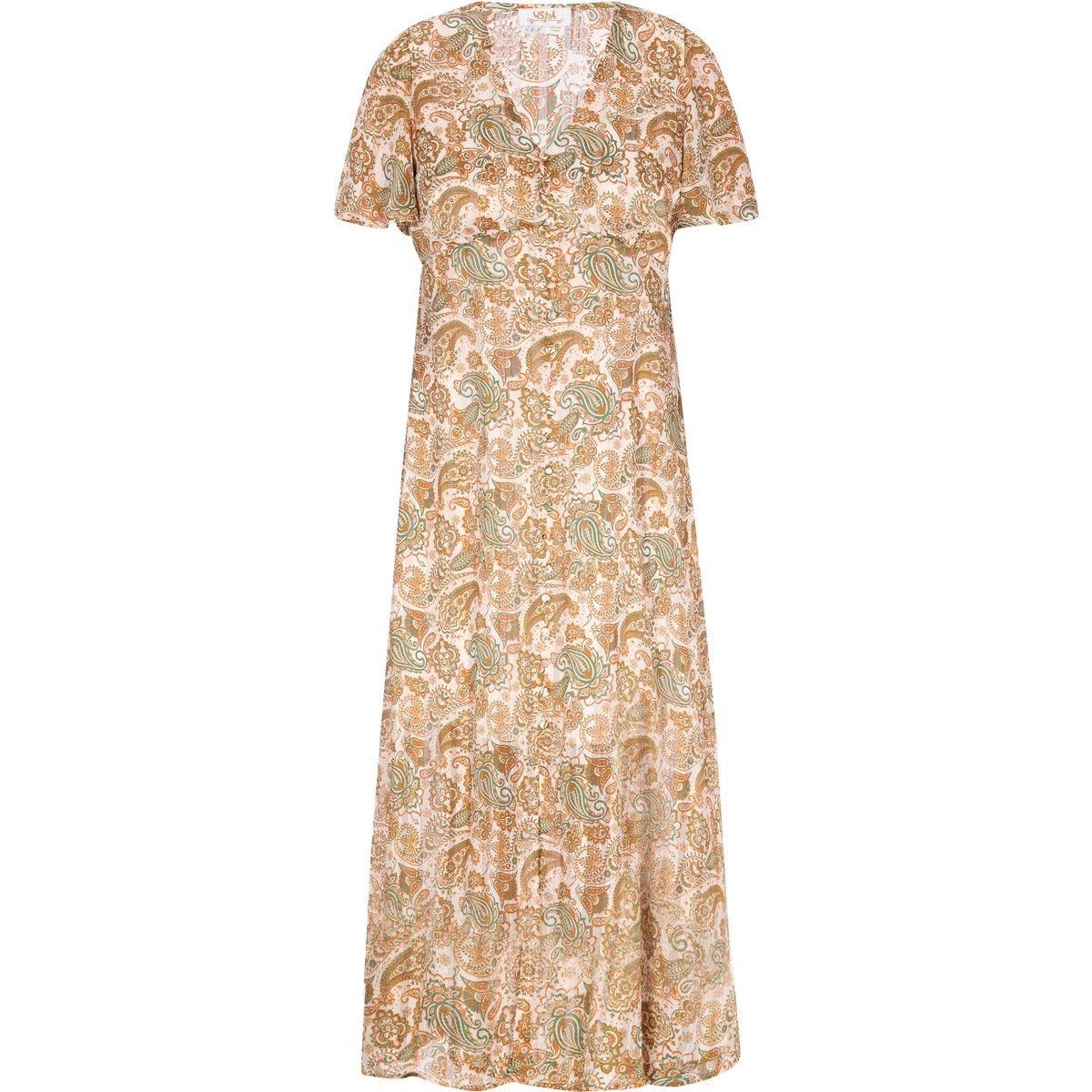 Midikleid mit Paisleymuster und Knöpfen