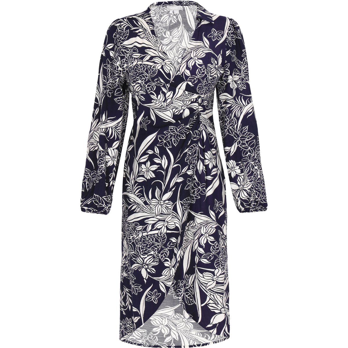Elegantes florales Midi-Wickelkleid