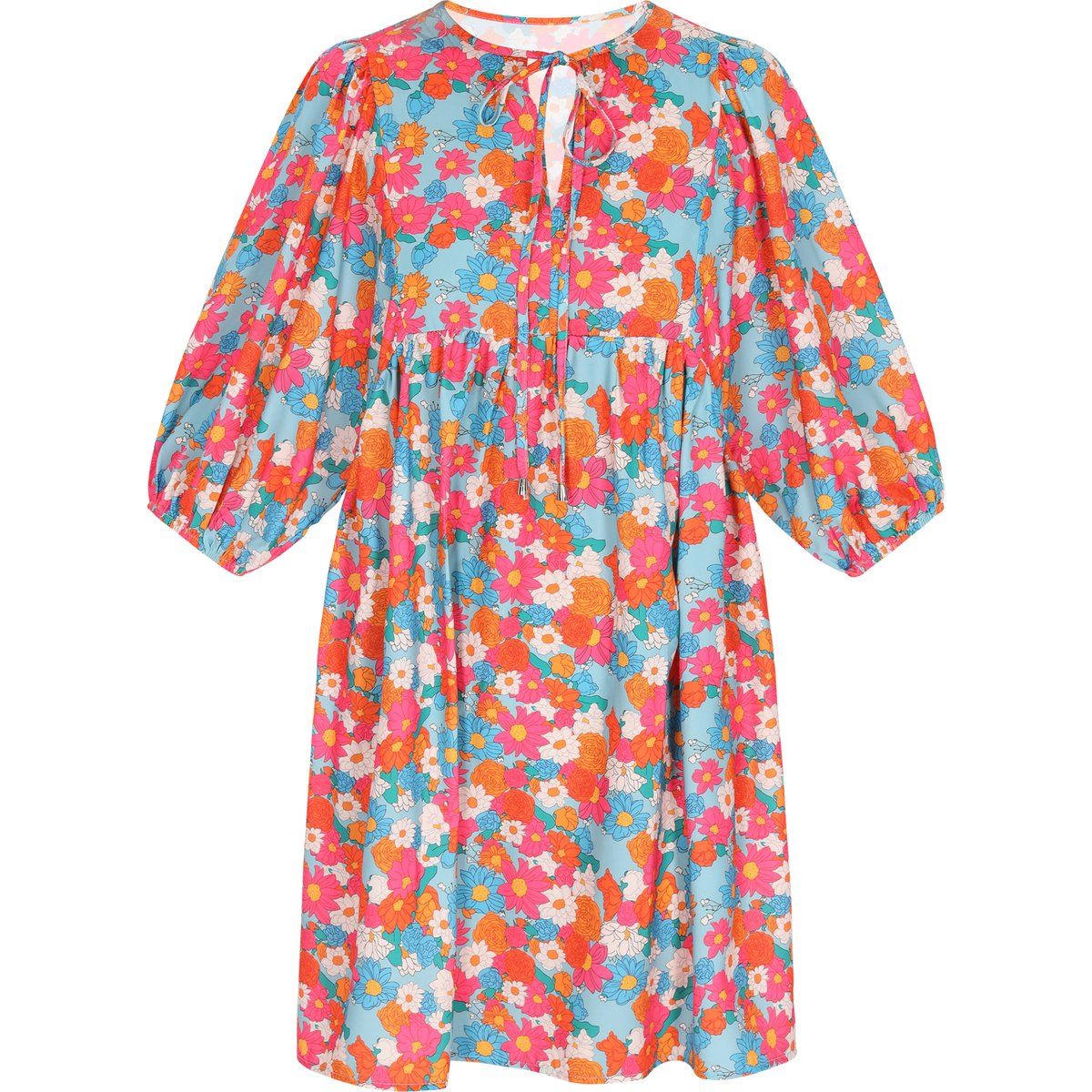 Boho-Minikleid mit Blumenmuster