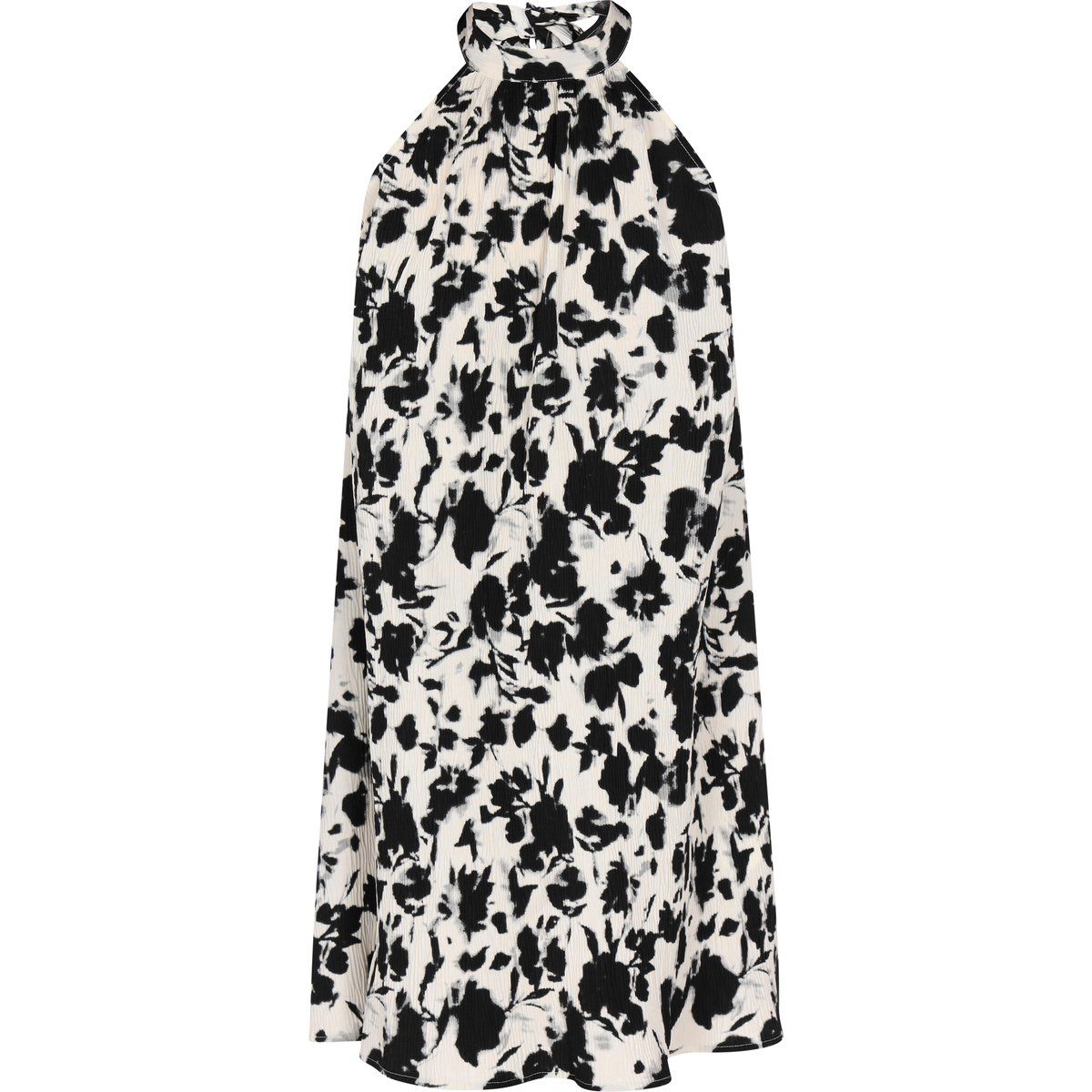 Neckholder-Minikleid mit floralem Muster