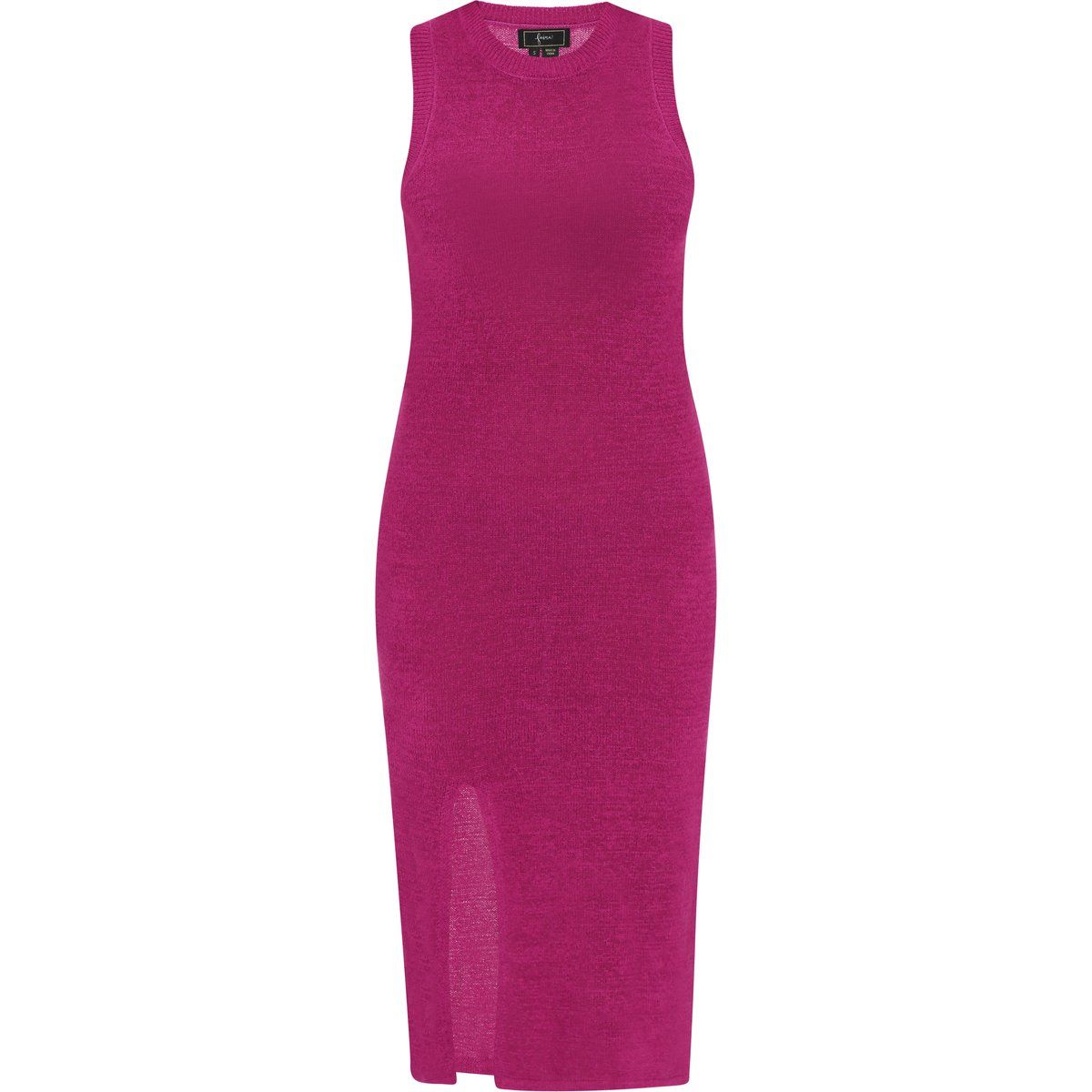 Ärmelloses Strick-Midikleid mit Schlitz