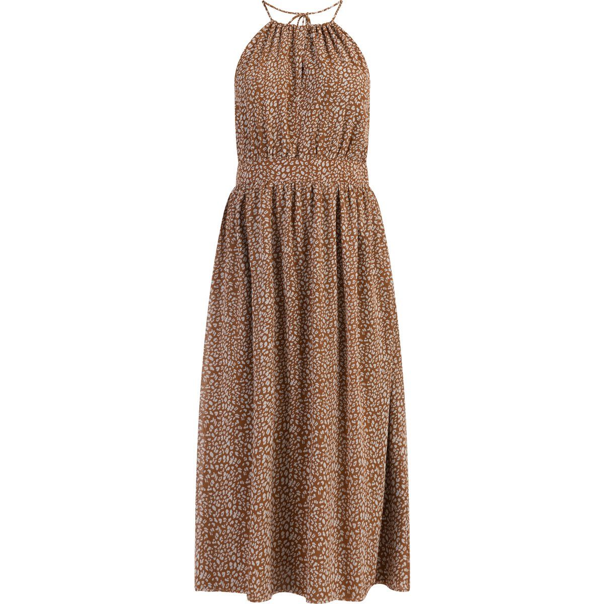 Chiffon-Midikleid mit tierischem Print