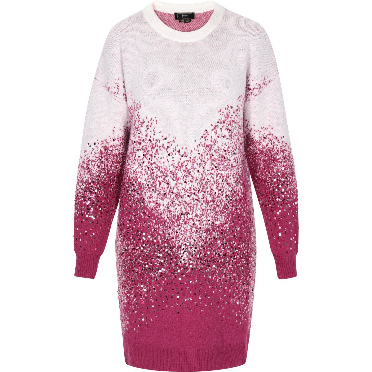 Ombré-Strickkleid mit Pailletten