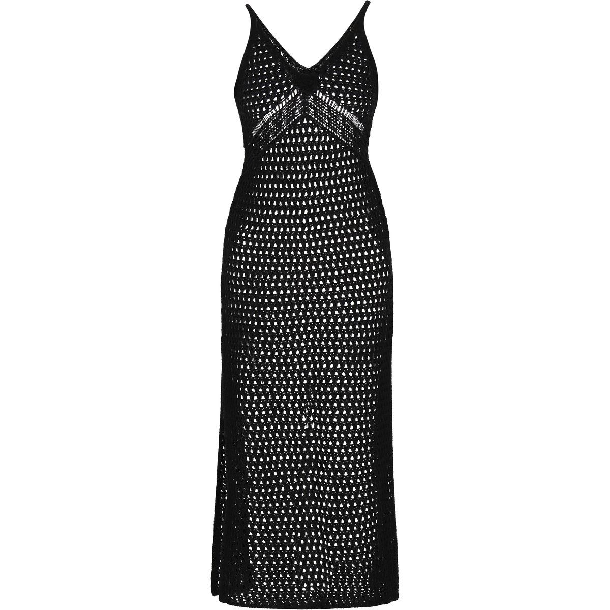 Boho-Häkelmidikleid mit Durchbruchmuster