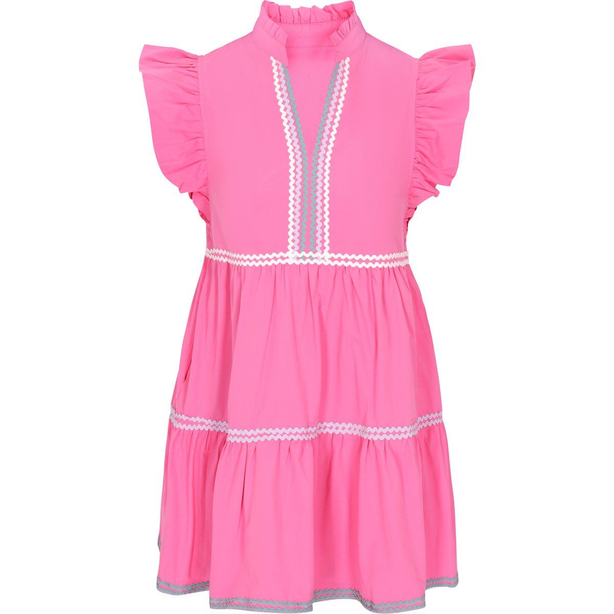Gestuftes Rüschen Mini Kleid