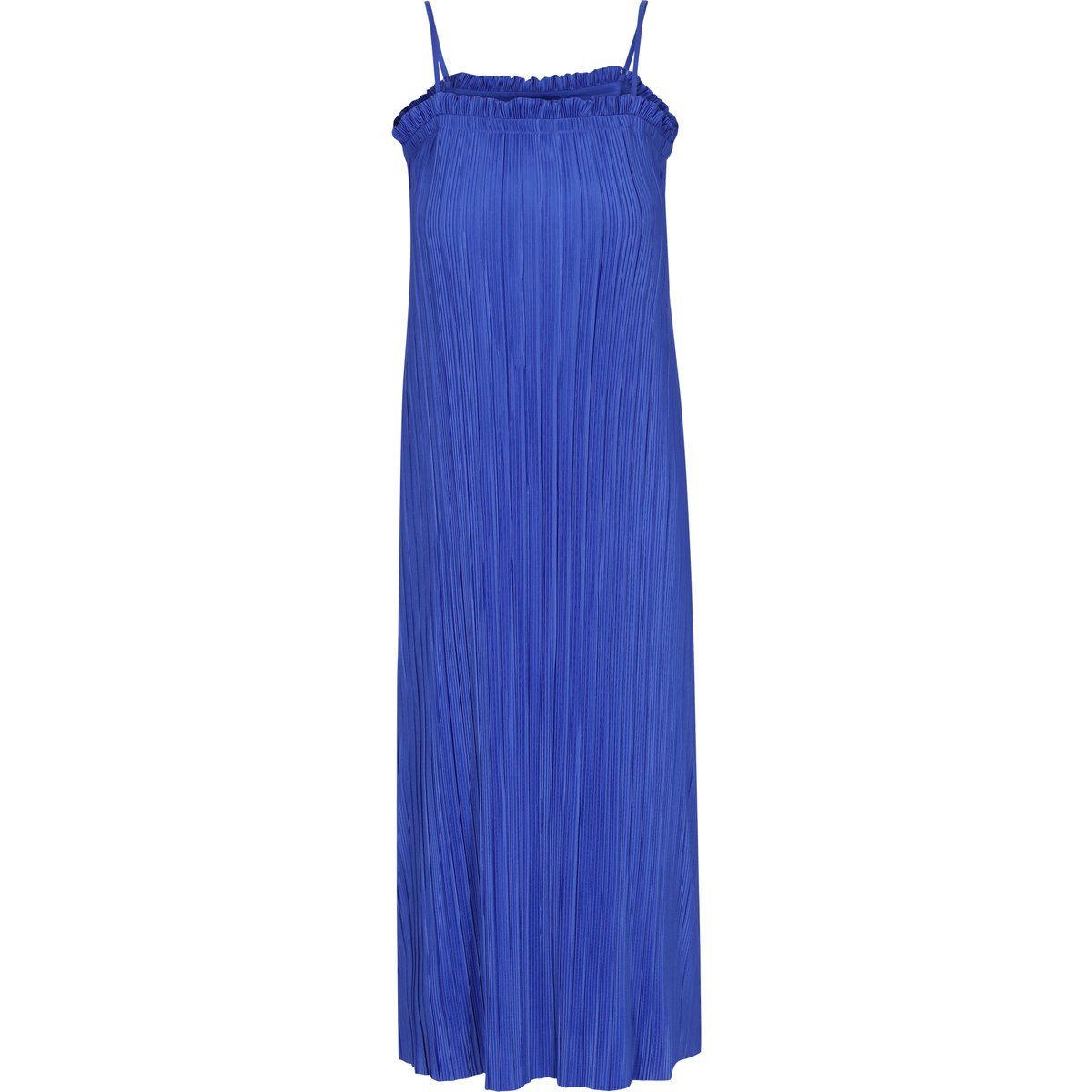 Fließendes Plissee-Maxikleid mit Rüschen