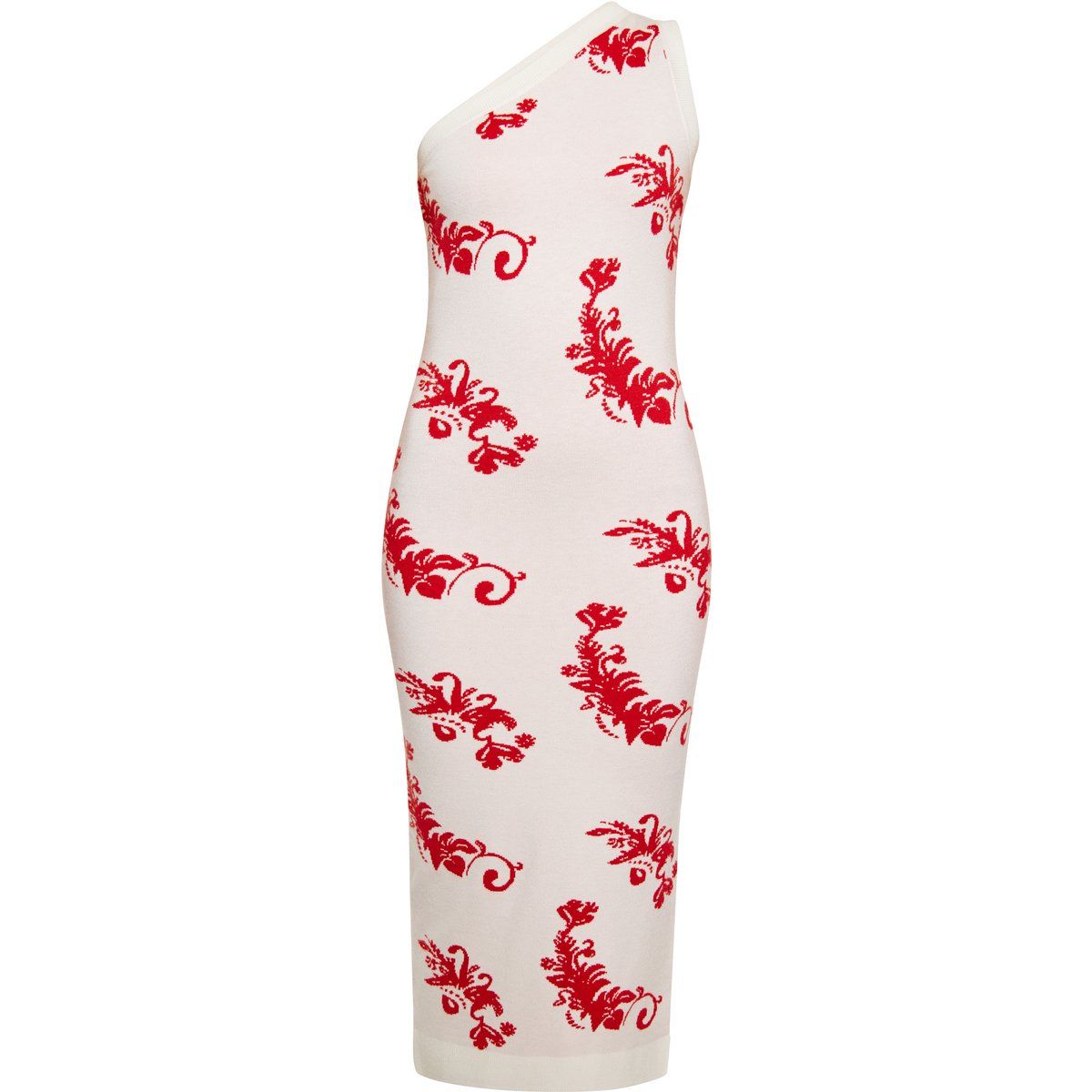 One-Shoulder-Midikleid mit Blumenmuster