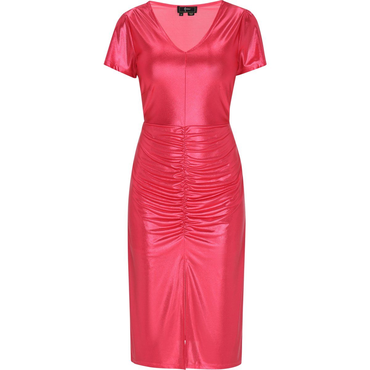 Schimmerndes Midikleid mit V-Ausschnitt