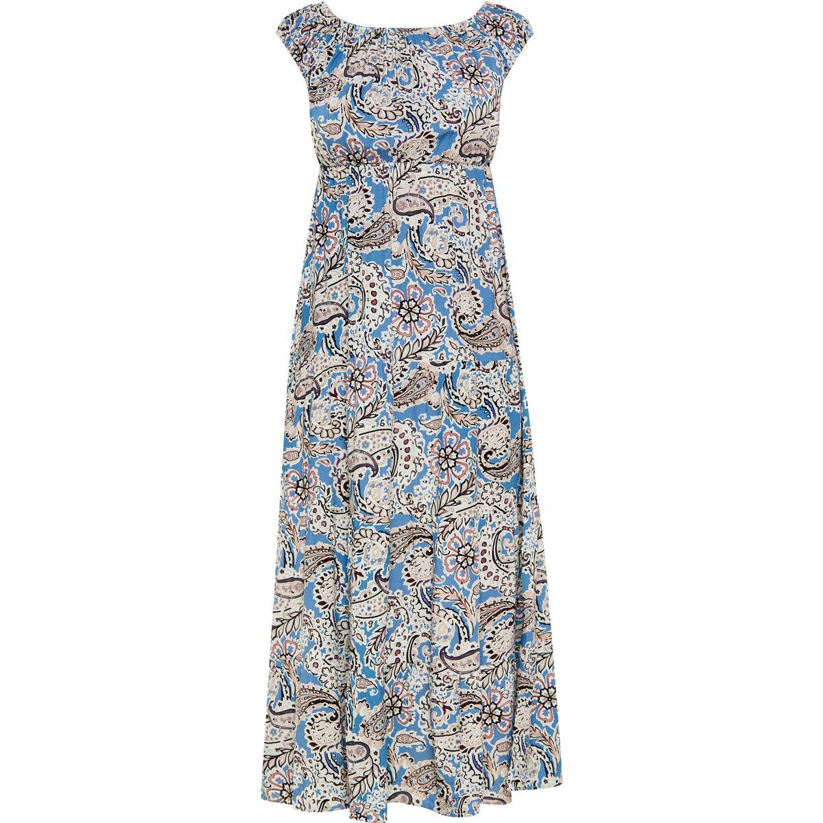 Gestuftes Midikleid mit Paisley-Print