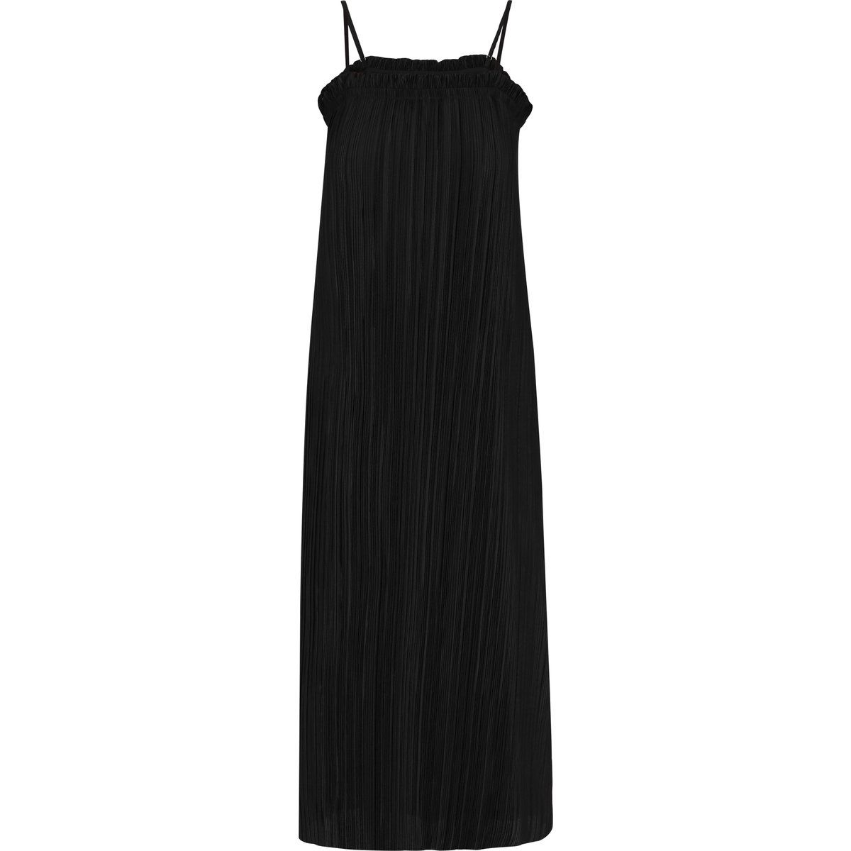 Plissiertes Maxi-Spaghettiträgerkleid