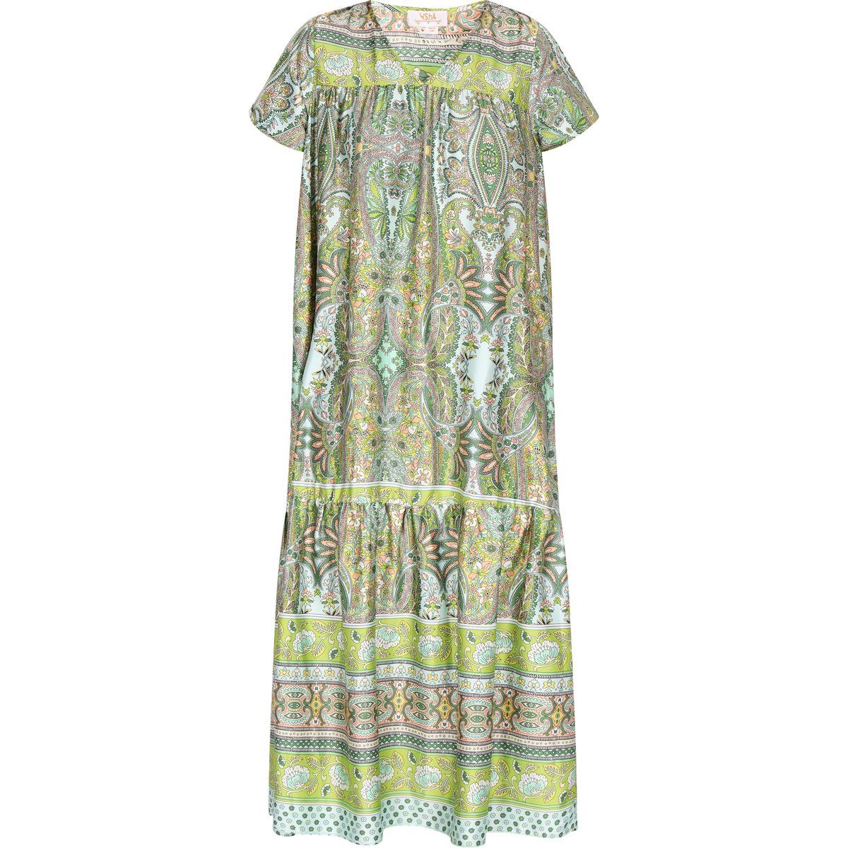 Gestuftes Midikleid mit Paisleymuster