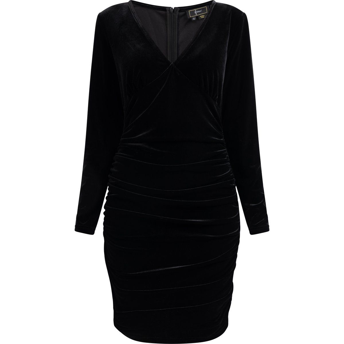 Raffiniertes Samtkleid mit V-Ausschnitt