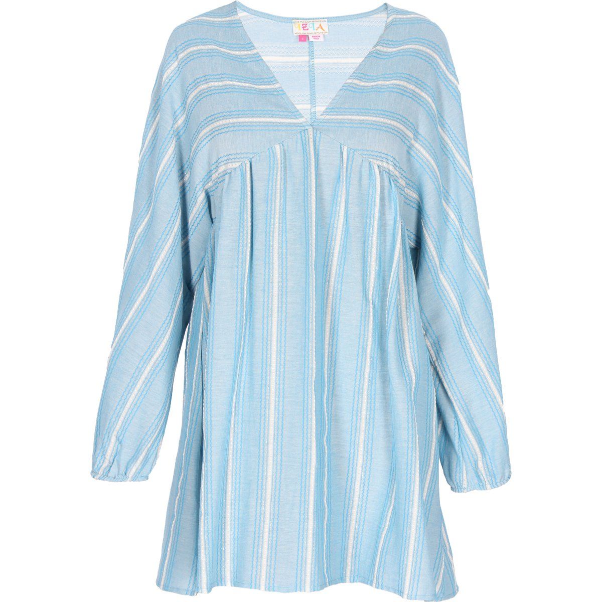 Gestreiftes Minikleid mit V-Ausschnitt