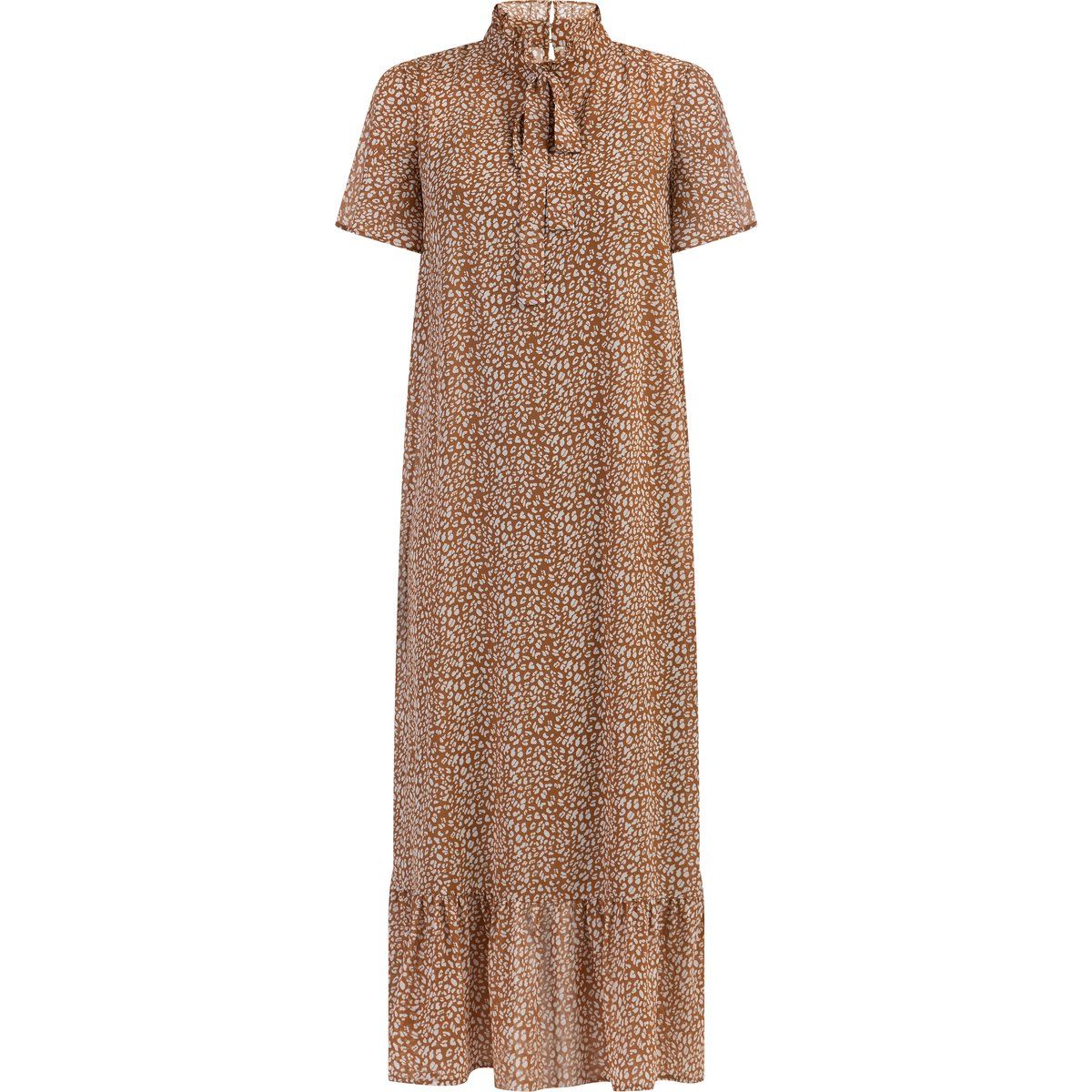 Chiffon-Midikleid mit Schluppenkragen