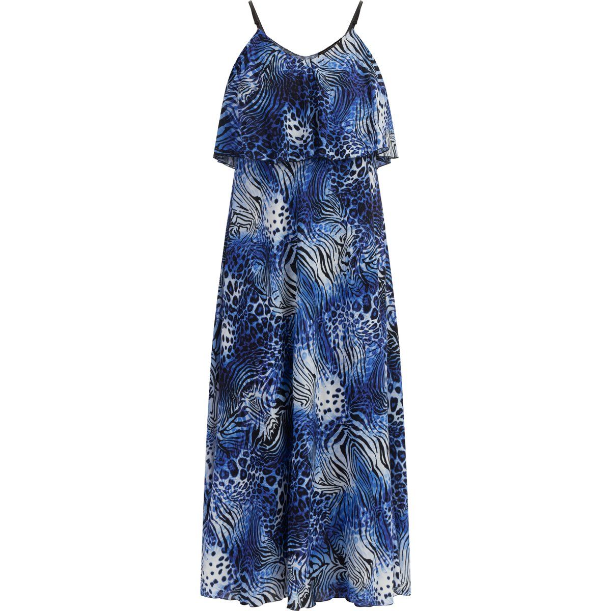 Fließendes Maxikleid mit Animal-Print