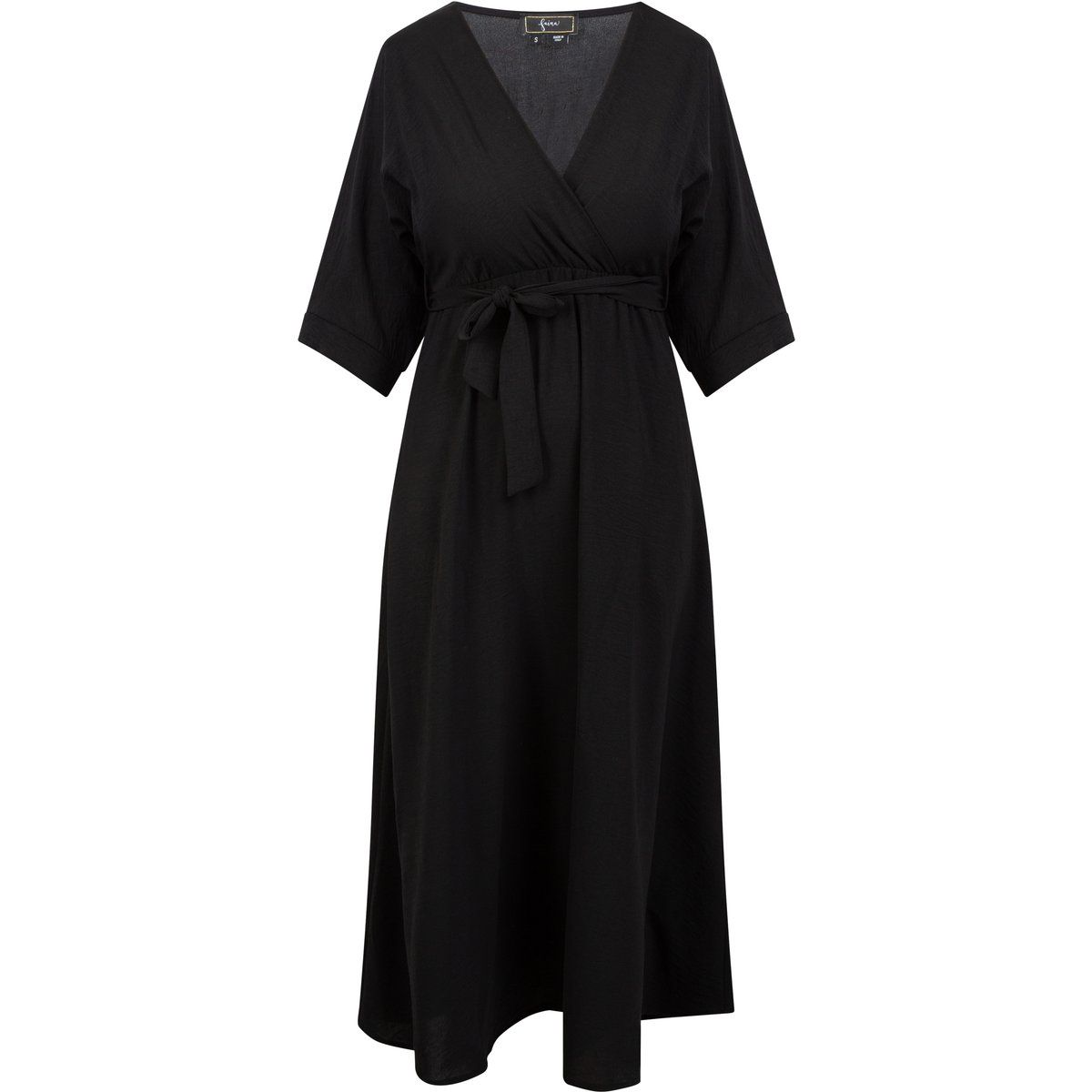Midikleid in Wickel-Optik Kimono-Stil