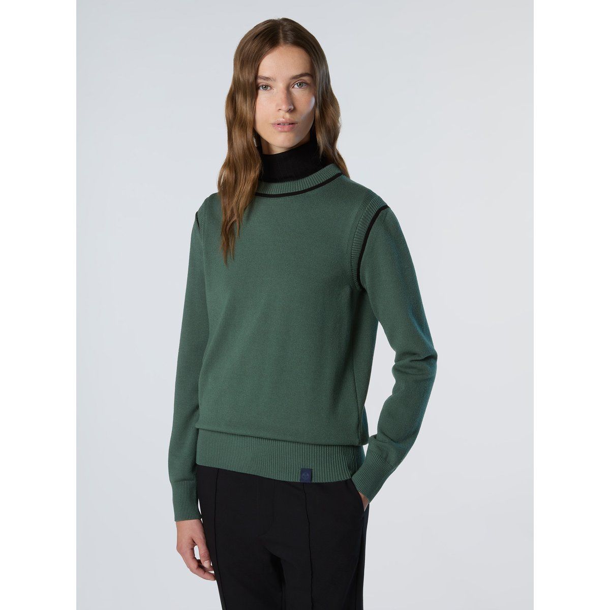Milano-Strickpullover mit Kontrastpaspel