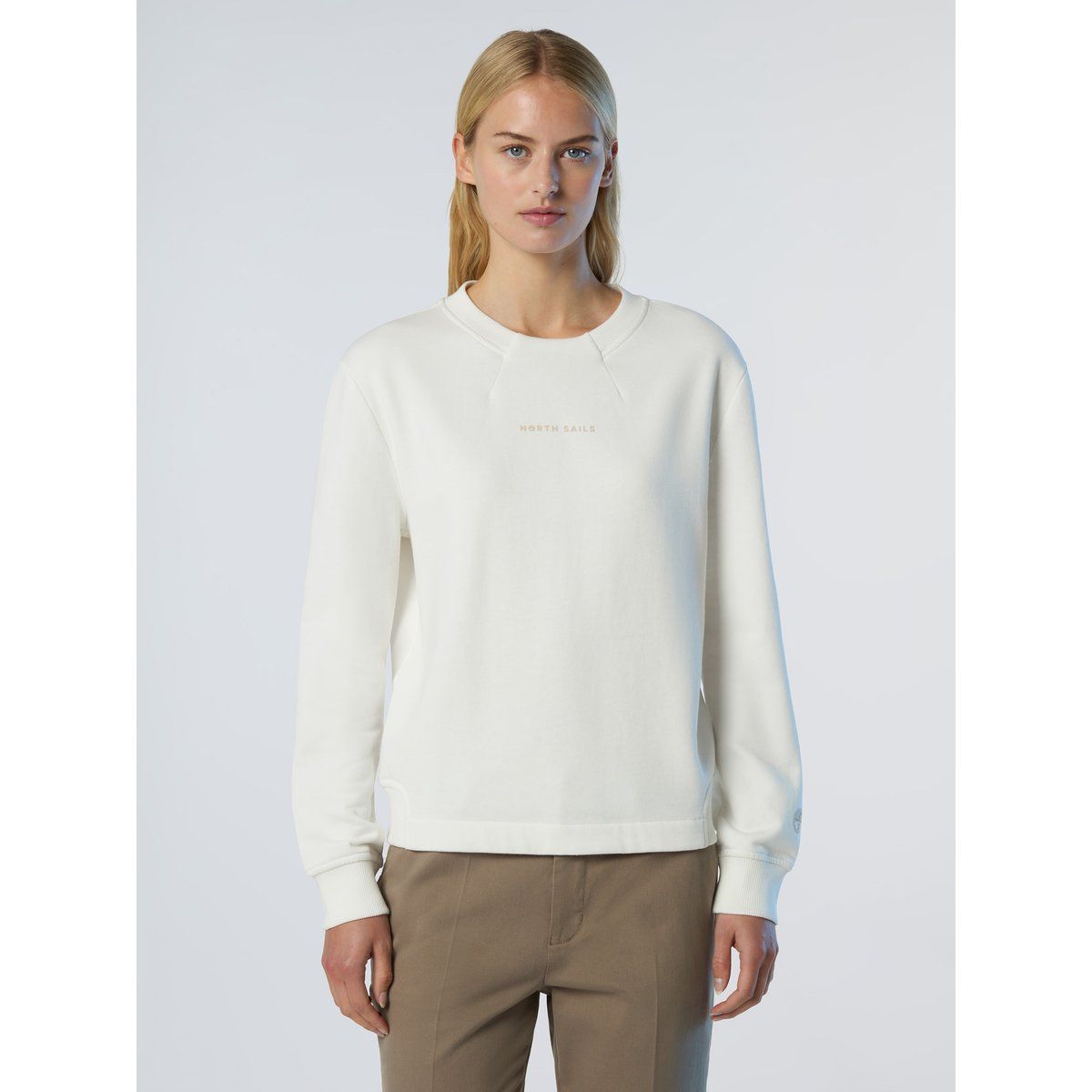 Rundhals-Sweatshirt aus gebürsteter Baumwolle