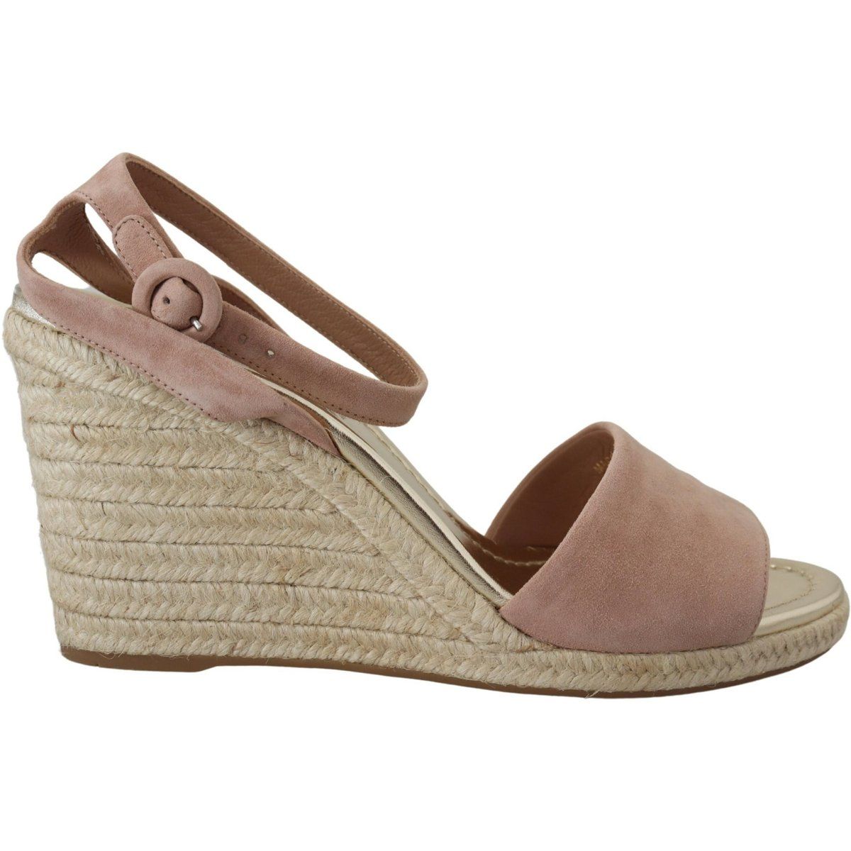 Peep-Toe Espadrille-Keilsandaletten aus Wildleder