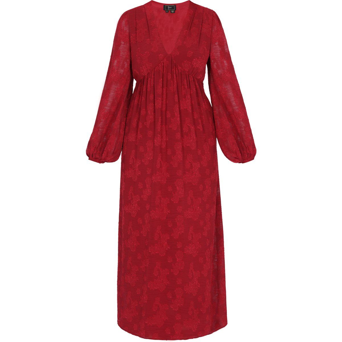 Maxikleid mit Jacquard-Blumenmuster