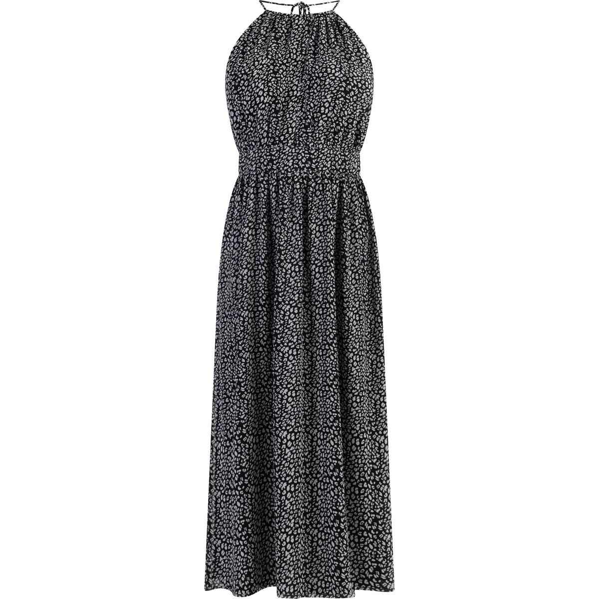 Chiffon-Midikleid mit Animal-Print