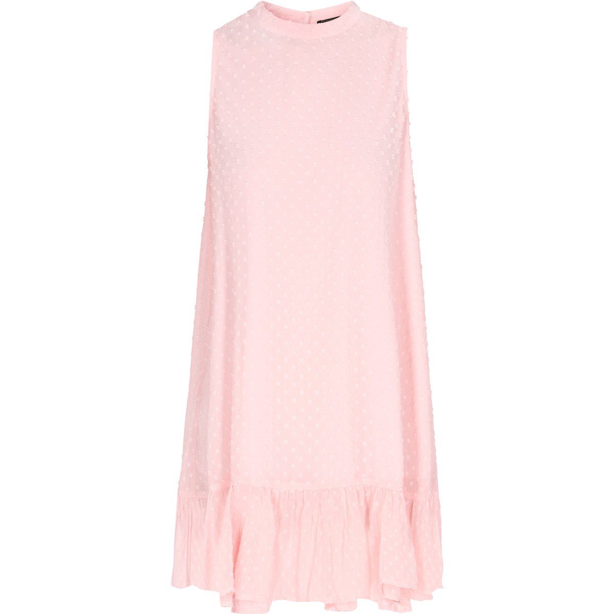 Ärmelloses Dobby-Punkt Minikleid