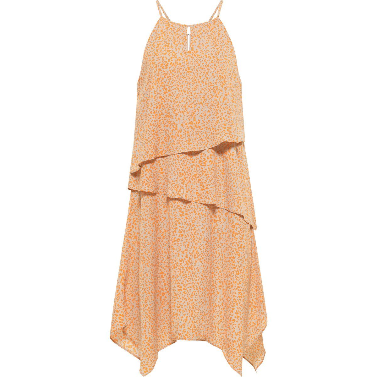 Gestuftes Midikleid mit Animal-Print