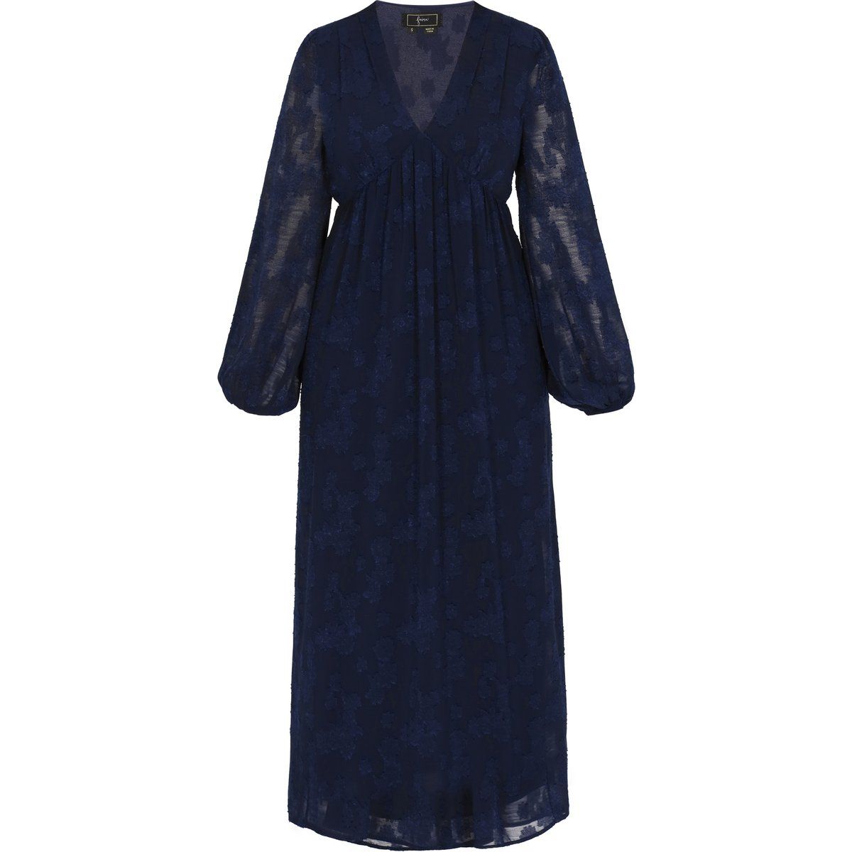 Romantisches Jacquard-Maxikleid mit Blumenmuster