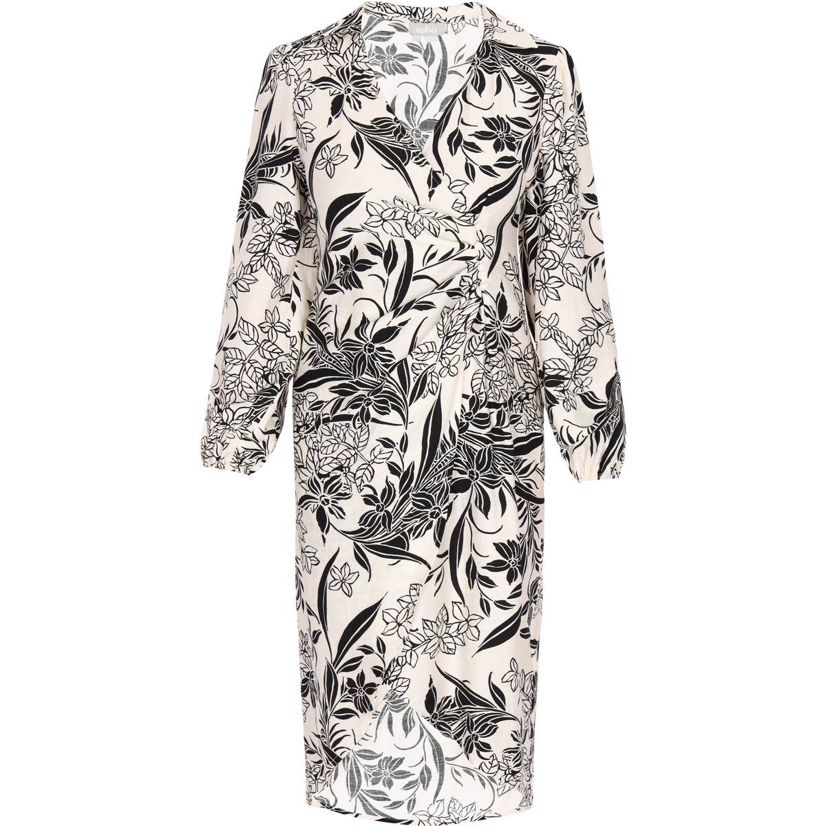 Florales Midikleid in Wickeloptik