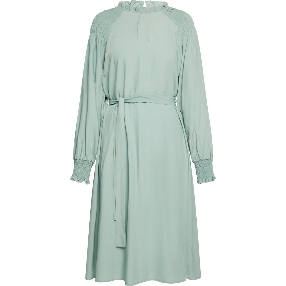 Romantisches Midi-Kleid mit Smok-Details