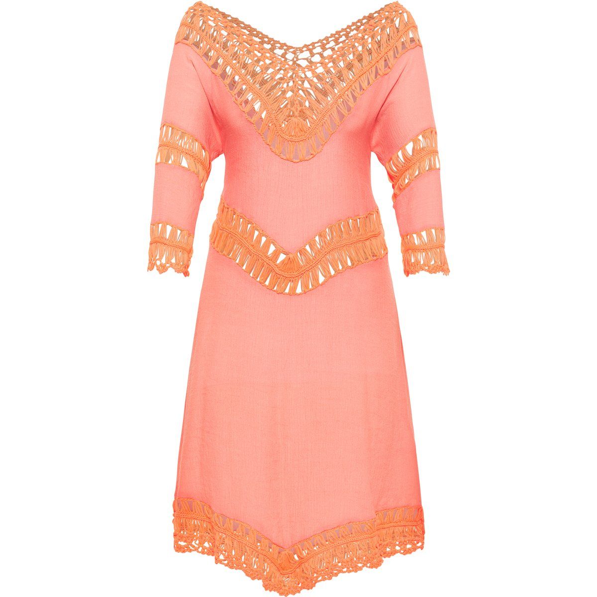 Mini-Tunika-Kleid mit Häkeldetails