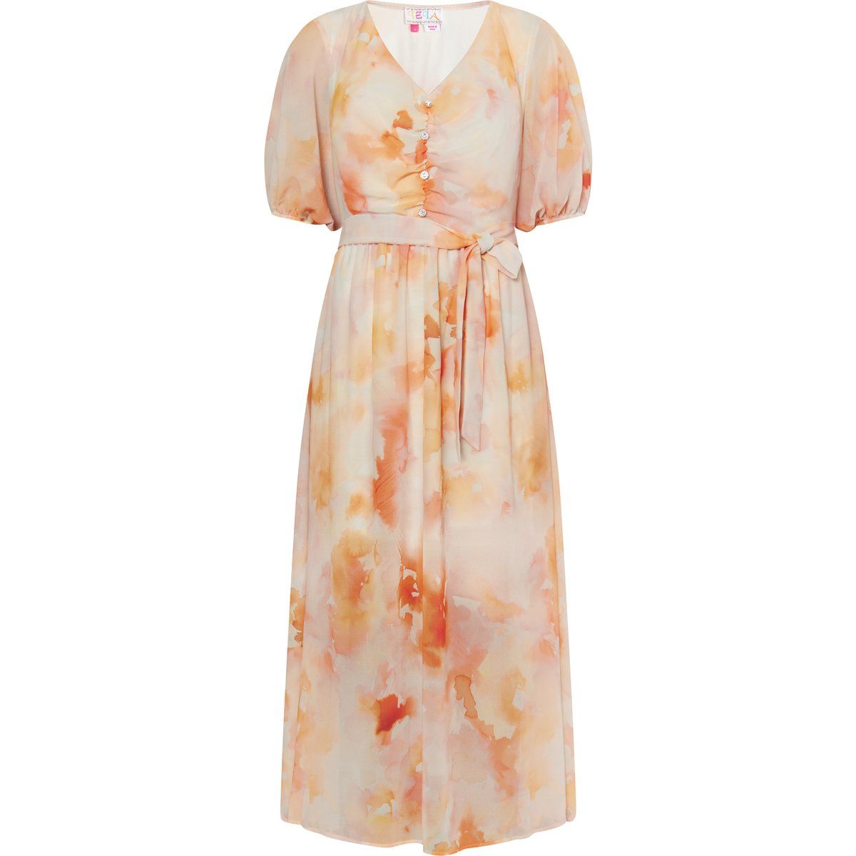 Luftiges Maxikleid mit Aquarell-Print