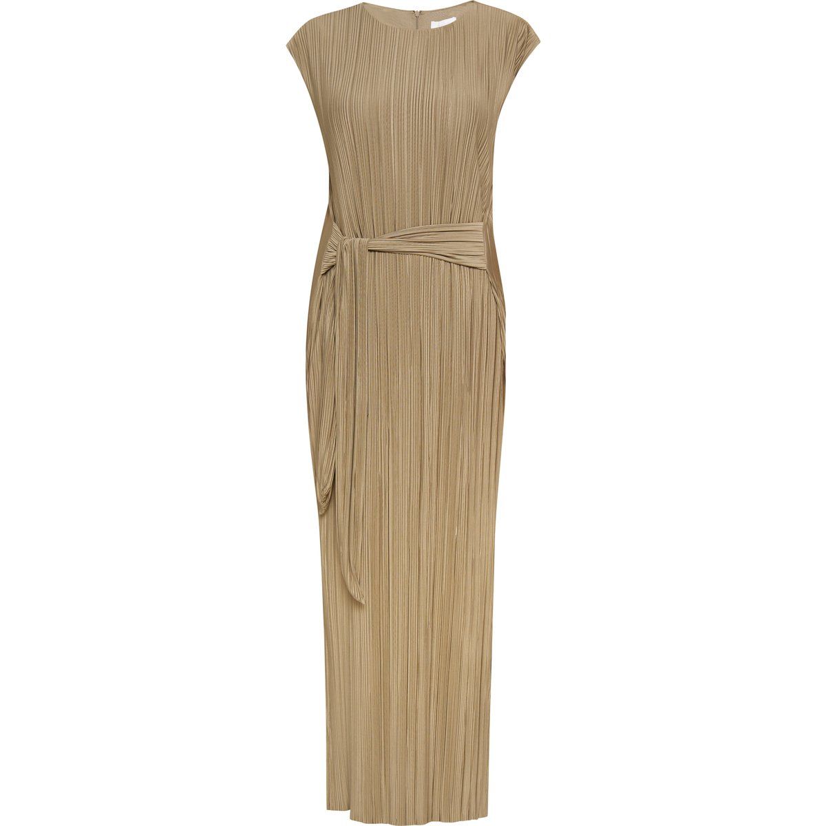 Elegantes Plissee-Maxikleid mit Gürtel