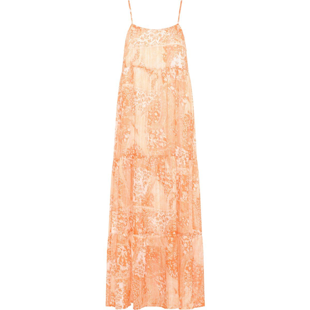 Stufen-Maxikleid mit Paisley-Print