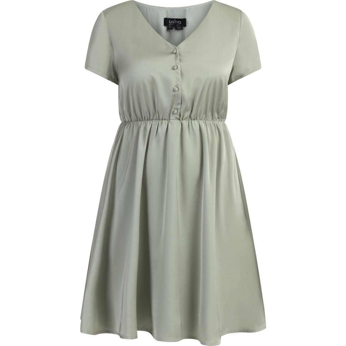 Fließendes Midi-Kleid mit V-Ausschnitt